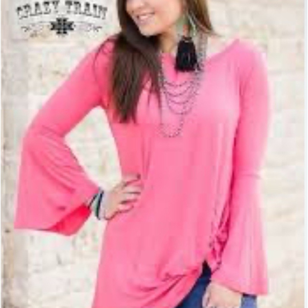 Crazy Train Women's Medium Cowboy Western  Tunic Festival Concert Cowgirl Blouse
